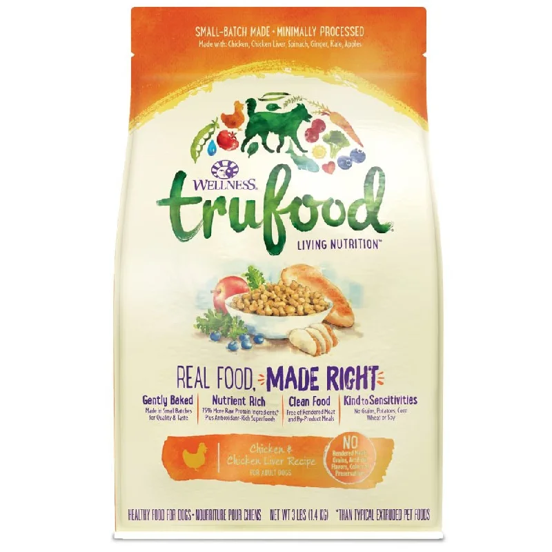 Wellness Trufood Baked Nuggets Grain Free Chicken & Chicken Liver Adult Recipe Dry Dog Food 3lb