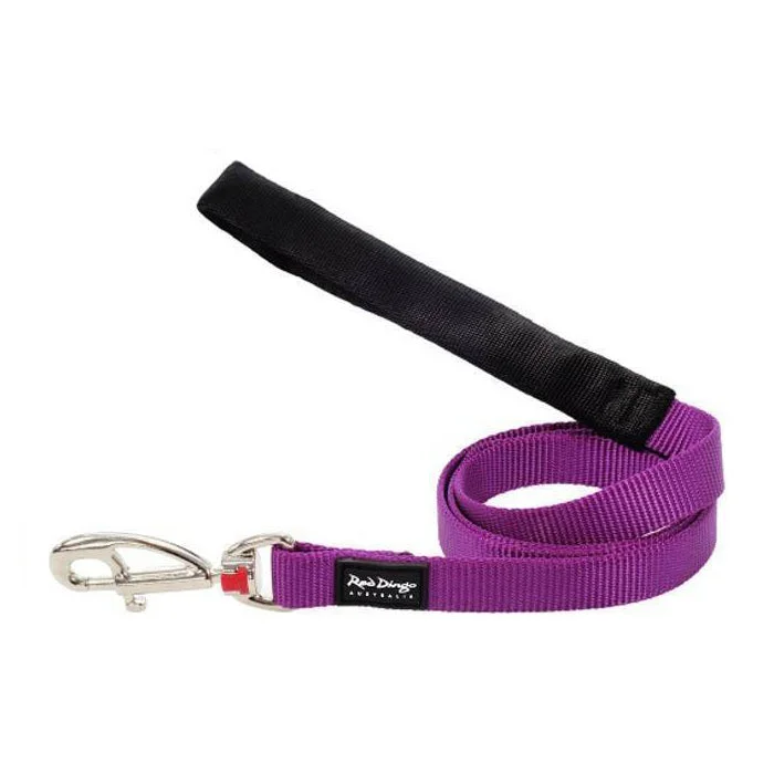 Red Dingo Dog Fixed Plain Lead Purple (25mm x 1.2m)